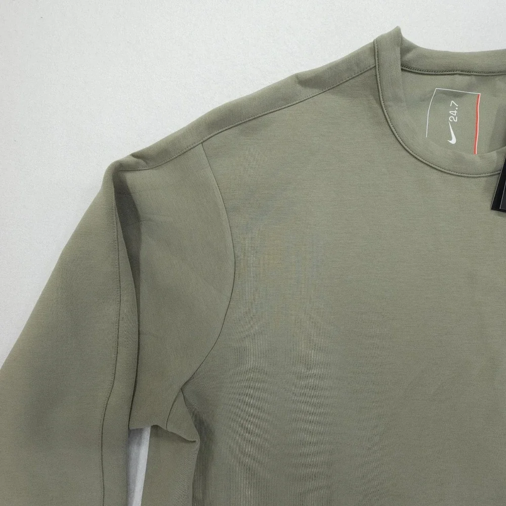 Nike Crewneck Sweatshirt Mens L Light Army/Green 24.7 ImpossiblySoft Dri-Fit NWT